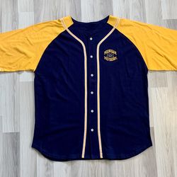 Vintage Michigan Wolverines Embroidered Baseball Button Up Jersey. Size XL. Excellent Condition, See All Pics 