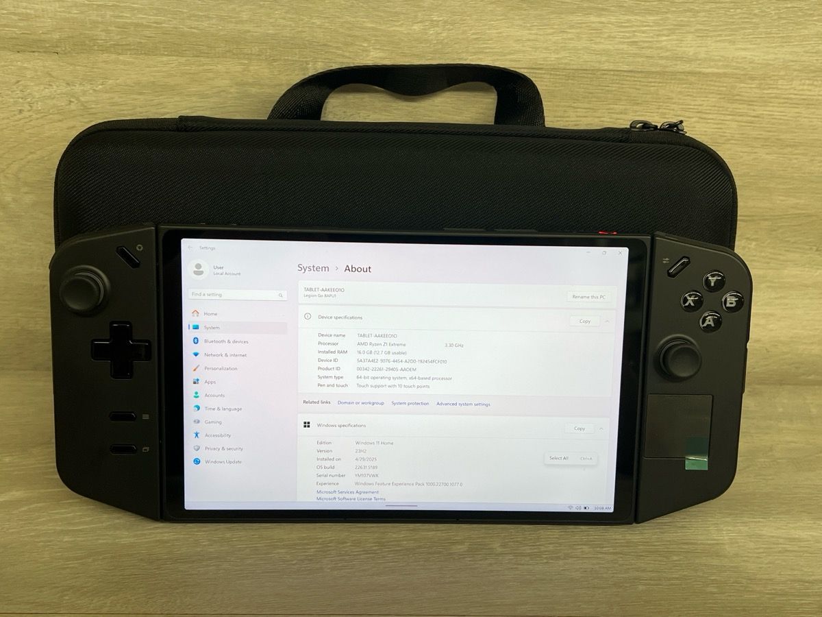 Lenovo - Legion Go 8.8" 144Hz WQXGA Gaming Handheld - AMD Ryzen Z1 Extreme - 16G (PO1020062) -Like New Condition
