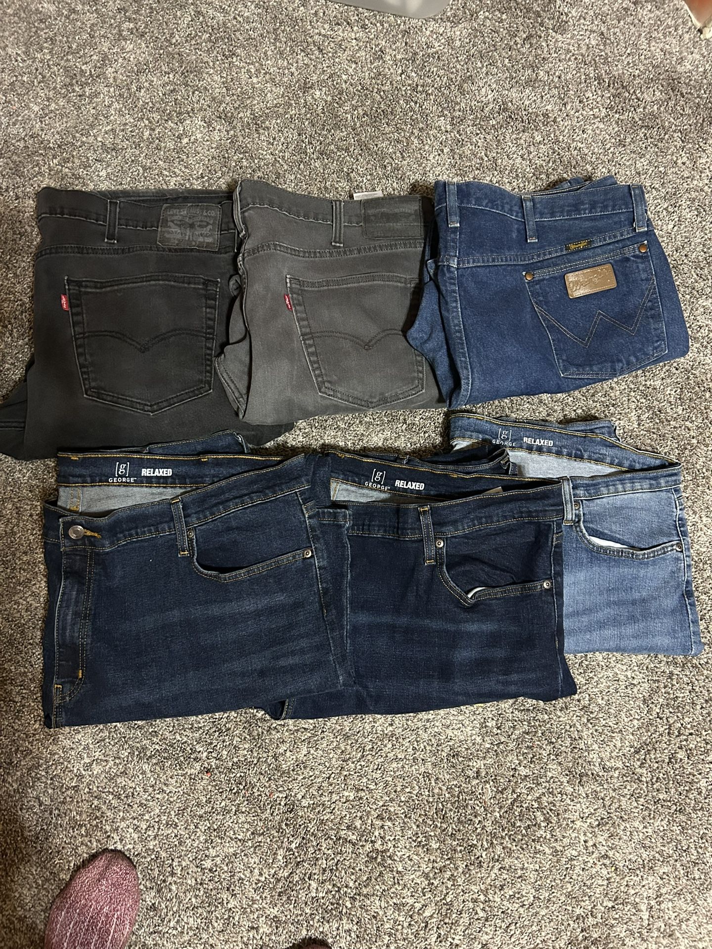 Men’s Big & Tall (but Really mean Short) Jeans.