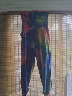 women's extra large tie dye jumpsuit