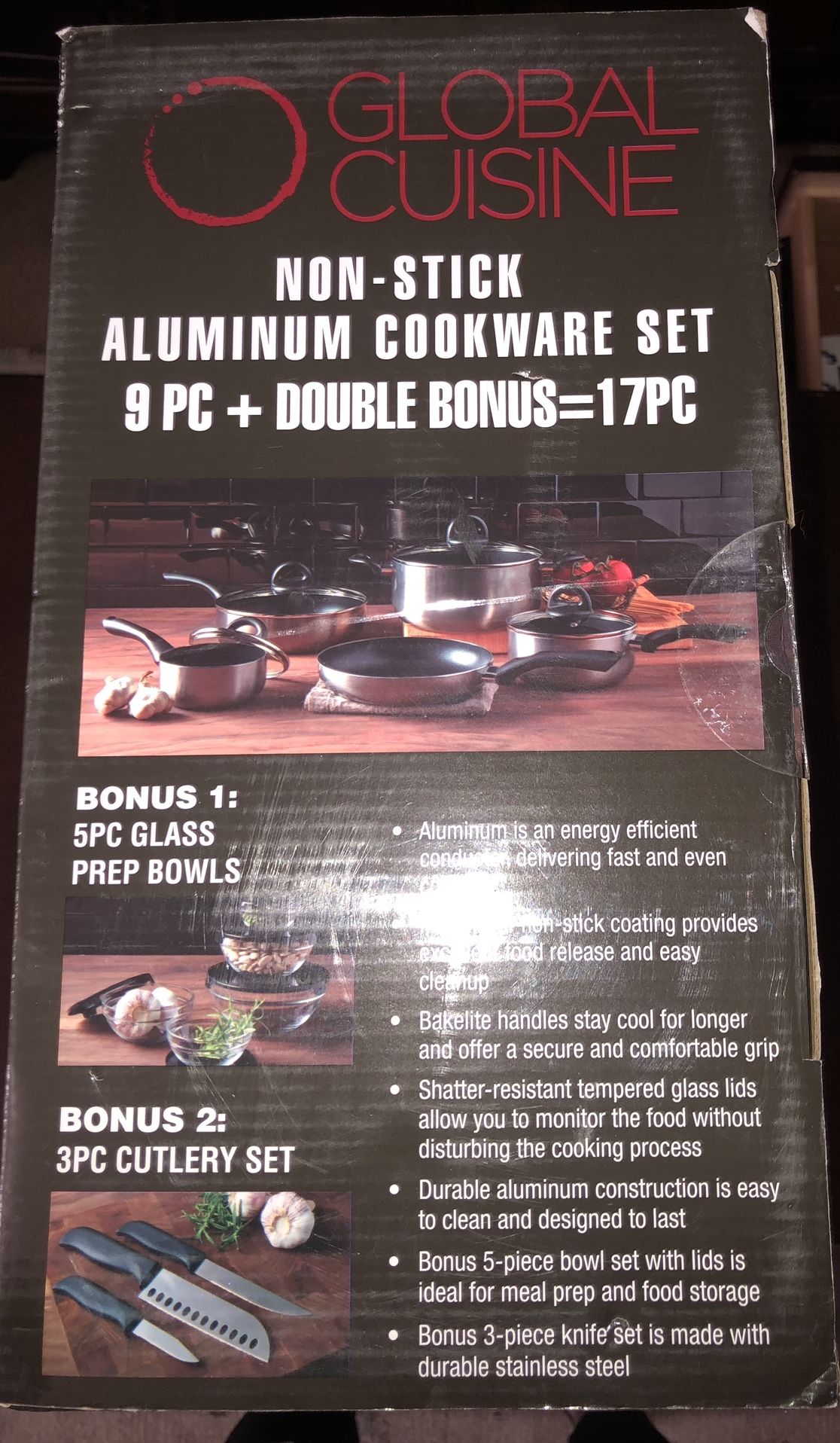 Global Cuisine 17pc Aluminum Cookware Set