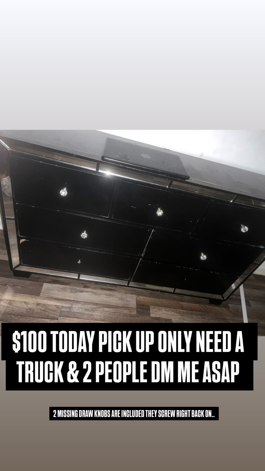 BLACK MIRROR DRESSER $100