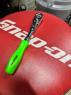 Snap-on 3/8 Drive Short Flex Head Ratchet FHFD80A Extreme Green Hard Handle