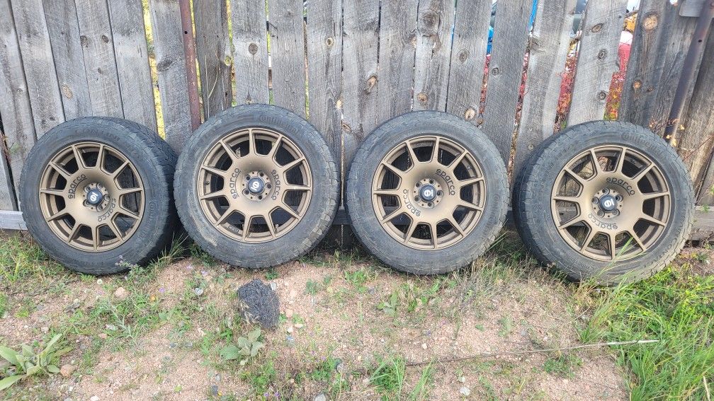 Set of 4 17" Sparco Terra Wheels and A/T Tires