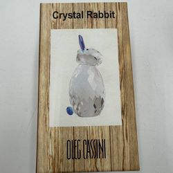 Oleg Cassini Crystal Bunny Rabbit Figurine Paperweight New Blue