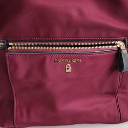 Michael Kors Kelsey Nylon Backpack - Burgundy, Gently Used