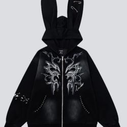 Y2K Alternative Bunny Jacket With Hood