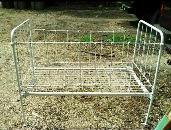 1900 Victorian Antique Cast Iron Baby Crib For Sale In Dallas Tx