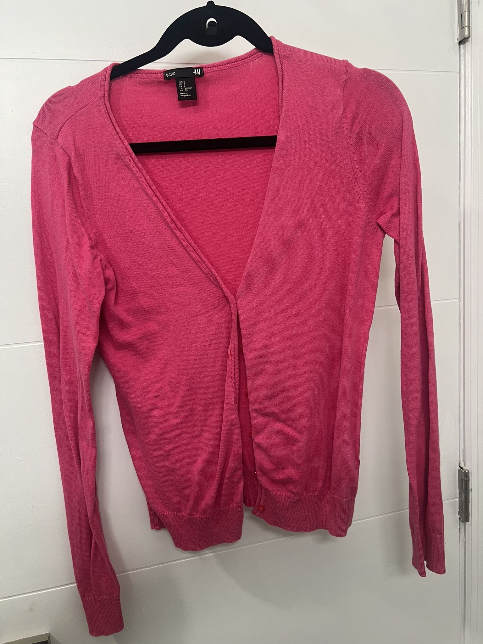 Pink Button Down Sweater