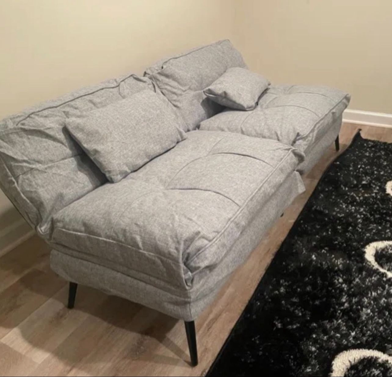 Gray Convertible Futon Sofa Bed by George Oliver