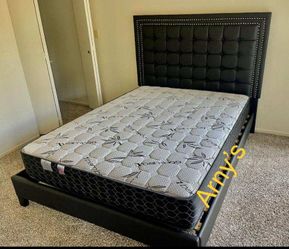 Queen Black New Beds With Nice Mattress.