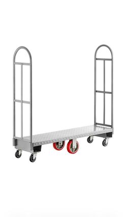 Heavy duty Metal u-boat rolling stocking cart 16”x60” - 8 used/good condition available - $125 each