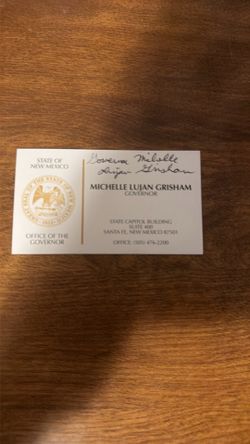 Michelle Lujan Grisham Signed Business Card (Governor)