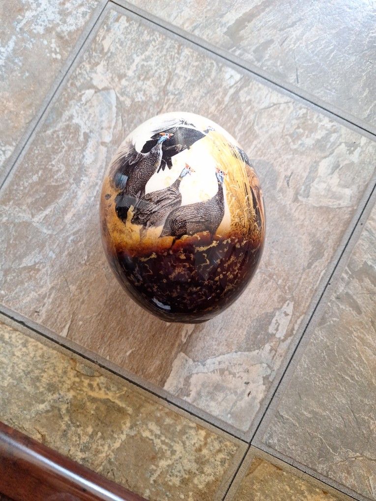 Decoupaged Ostrich Egg