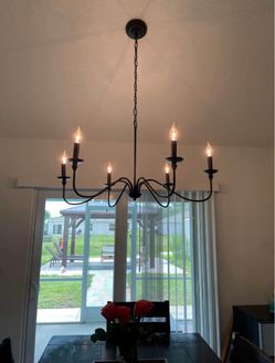 Black 8-Light Candelabra Chandelier