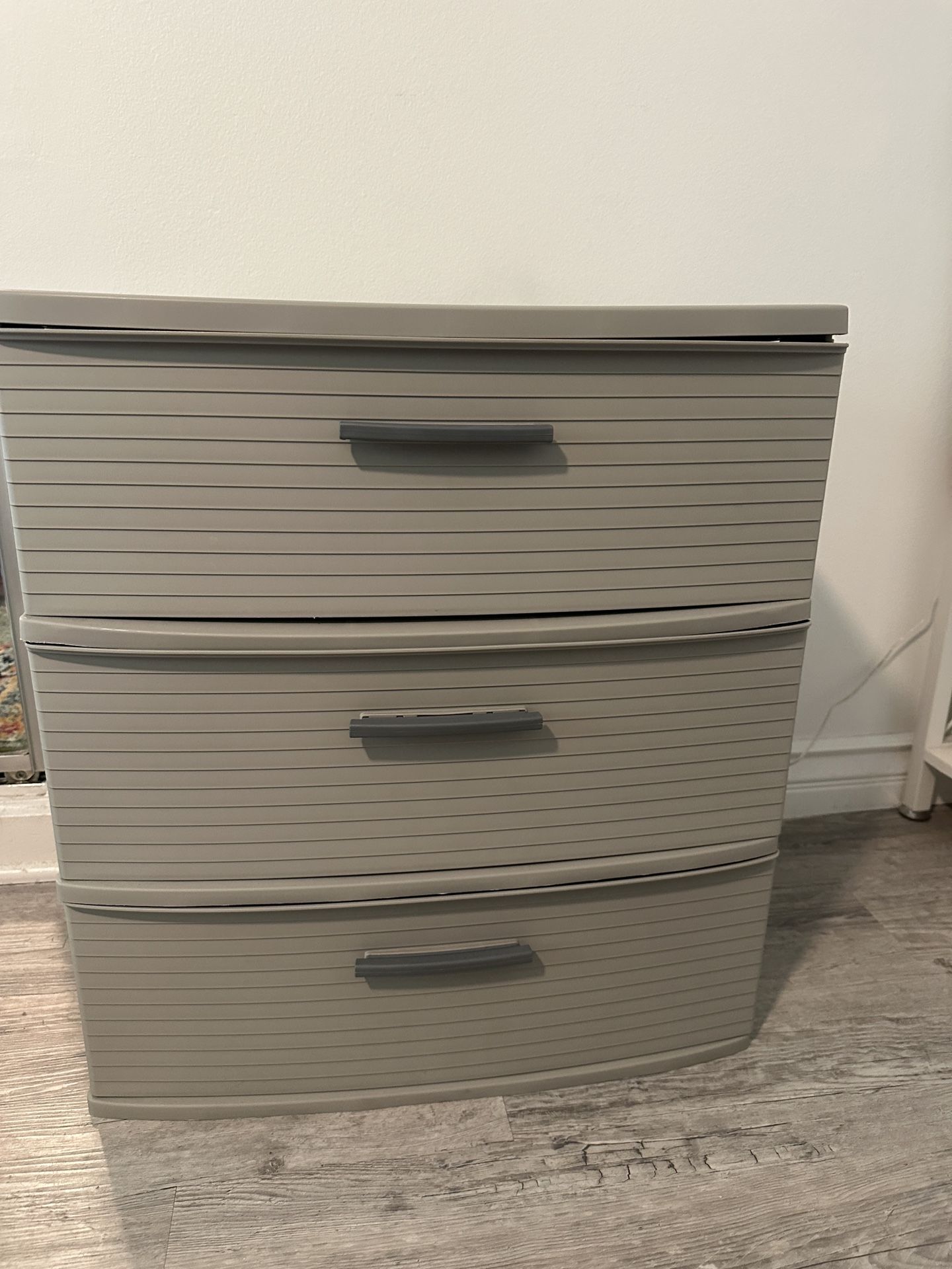3 Drawer Storage Drawers Light Grey