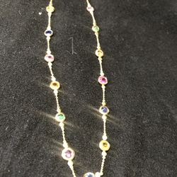 14K MCD INDIA GEMSTONE NECKLACE 