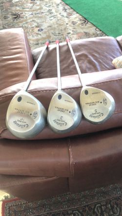 Callaway Warbird RH Driver 7.5, Degrees 3 Wood 5 wood all graphite Firm Flex Shafts Golf Pride grips $25 each $60 for all 3