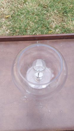 Large bublee bowl cylinder vase with candles holder