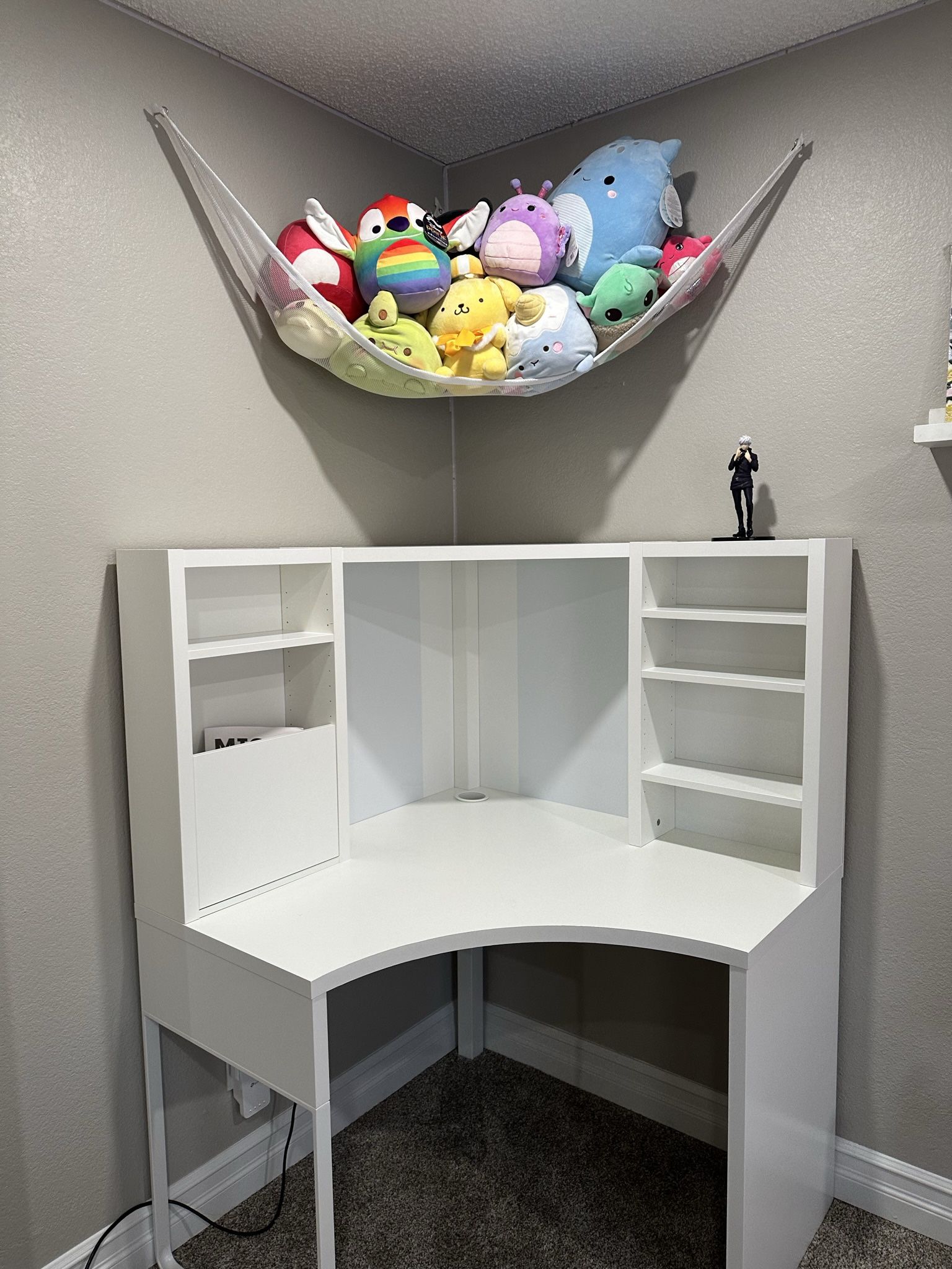 WHITE IKEA KALLAX SHELF & THE MICKE CORNER WORKSTATION/DESK