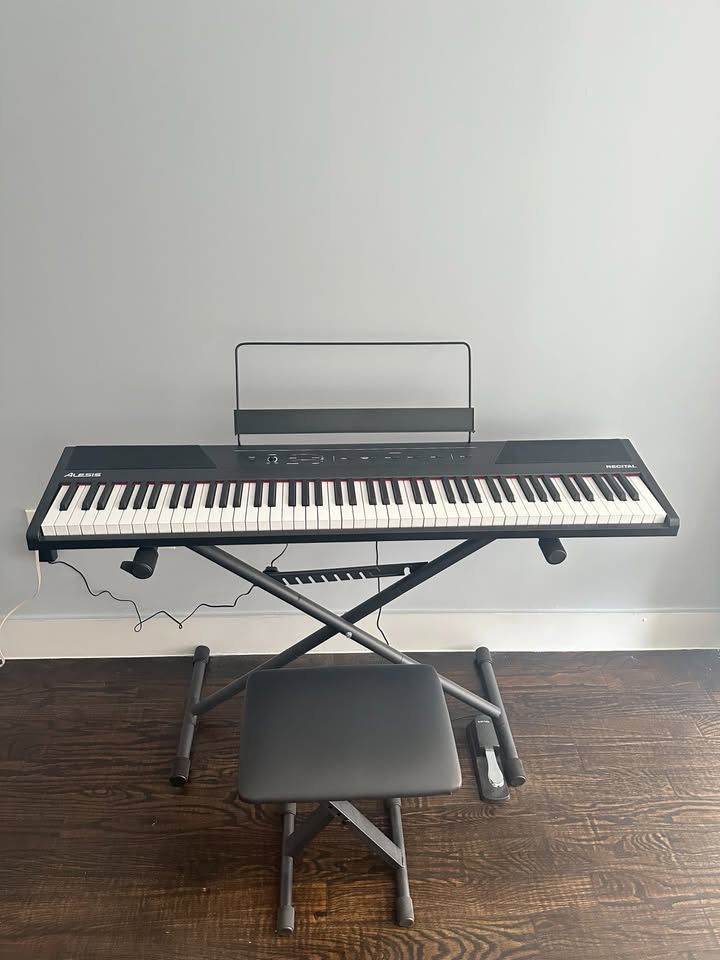 Piano Set (Keyboard, Stand, Pedal, Chair)