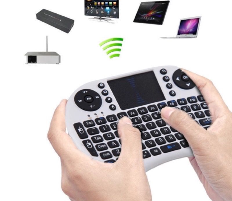 New BLACK Mini keyboard 92 Keys Double Mouse Button 2.4GHz USB Wireless
