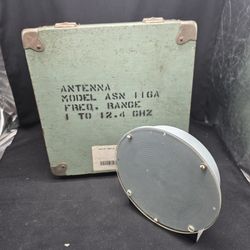 AEL ASN 116A Cavity Backed Spiral Antenna 1-12.4 GHz Boeing Cal w/ CaseVintage