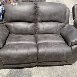 Recliner set living room, set in bedroom, set, headboard, dresser, and mirror bedroom say have a couple of scratches, but is still new  700 for furnit