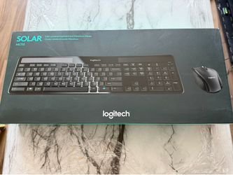 Logitech wireless keyboard + mouse (solar, new, in box)