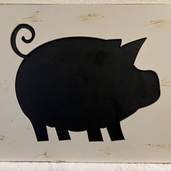 Farmhouse Pig Wall Art / Sign – Rustic Wood Panel (20” x 16”)  