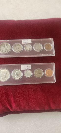 Silver half dollar to penny sets.