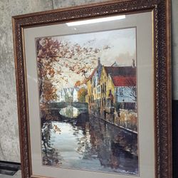 Brugge Reflections By Robert Schaar, 36" x 43"Frameda
