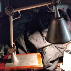 Large Antique Handmade Industrial Style Desk Lamp
