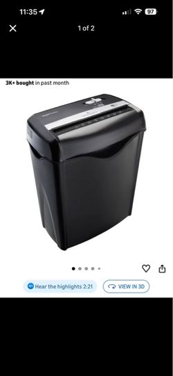 Amazon Basics 6 Sheet Cross Cut Paper, Credit Card Home Office Shredder with 3.8 Gallon Bin, Black