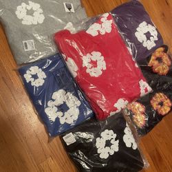 DENIM TEAR HOODIES (all medium 1 large)