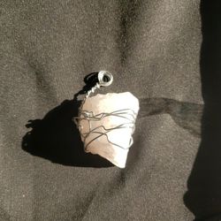 Pink Quartz Wrapped Charm