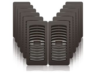 Geelin 12 Pack 4 x 10 Inch Floor Vent Covers Heavy Duty Floor Register Adjustable Air Wall Vent Cover Contemporary Design Ceiling Register with Rust P