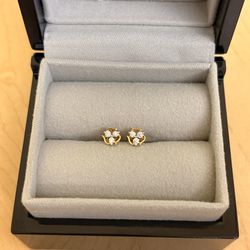 18K Yellow Gold Diamond Stud Earrings — 0.17ct Total, GH VVS/VS – Box Included