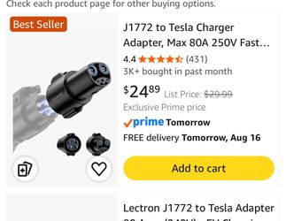 Tesla charging adapter