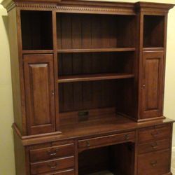 Solid Wood Bob Timberlake Computer Desk with Hutch.  Cherry Finish 2 parts