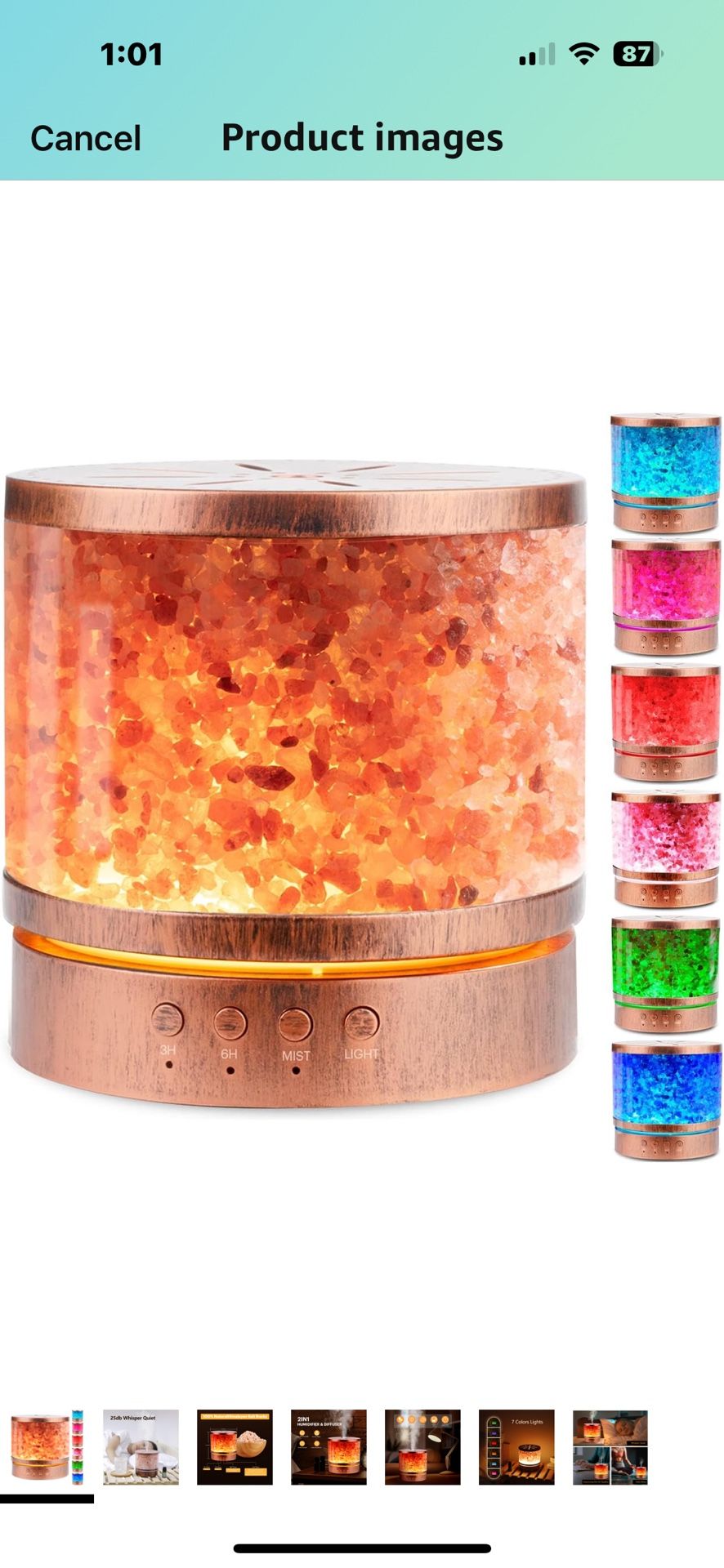 Brand New 3 In 1 Aromatherapy Diffuser & Cool Mist Humidifier Himalayan Salt Lamp 7 Colors