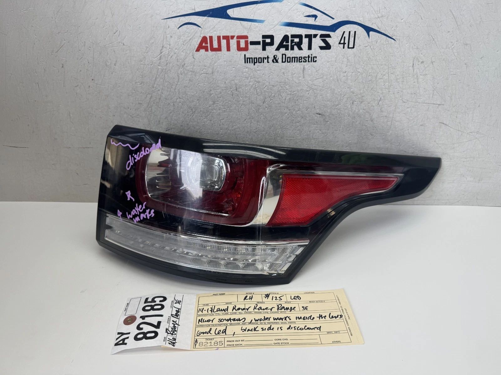 w/damages 2014 - 2015 - 2017 LAND RANGE ROVER SE RIGHT LED TAIL LIGHT OEM AY82185