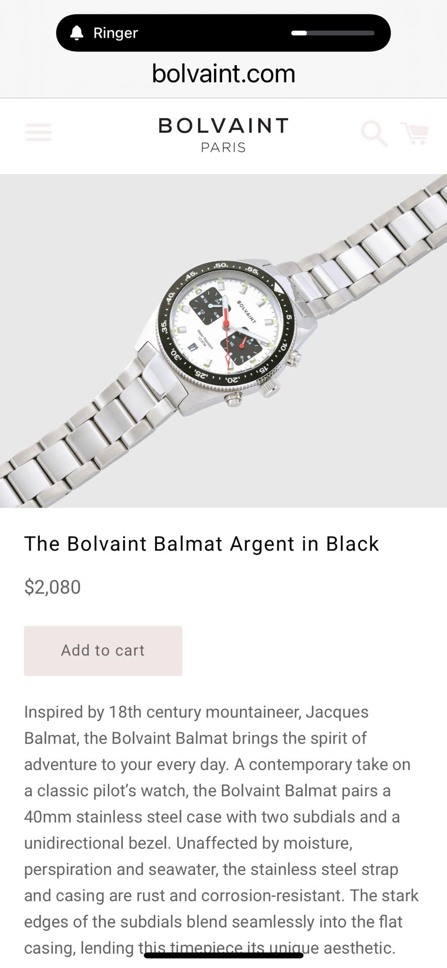 BOLVAINT BALMAT ARGENT IN BLACK