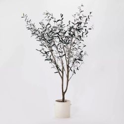 Faux Olive Tree In Ceramic Pot 