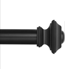 Ivilon Drapery Treatment Window Curtain Rod - Square Design 1 1/8 Rod. 28 to 48 Inch. Black