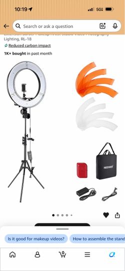 Neewer RL-18 Ring Light with Tripod Stand Kit