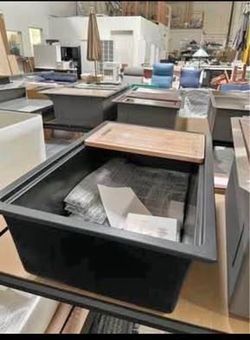 Minor Crack New 30” Kitchen Sink Workstation Top Mount Granite Composite Sinks Drop-In Single Bowl