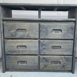Full Size Pine Bed Frame, Dresser And Nightstand From Mathis Brothers
