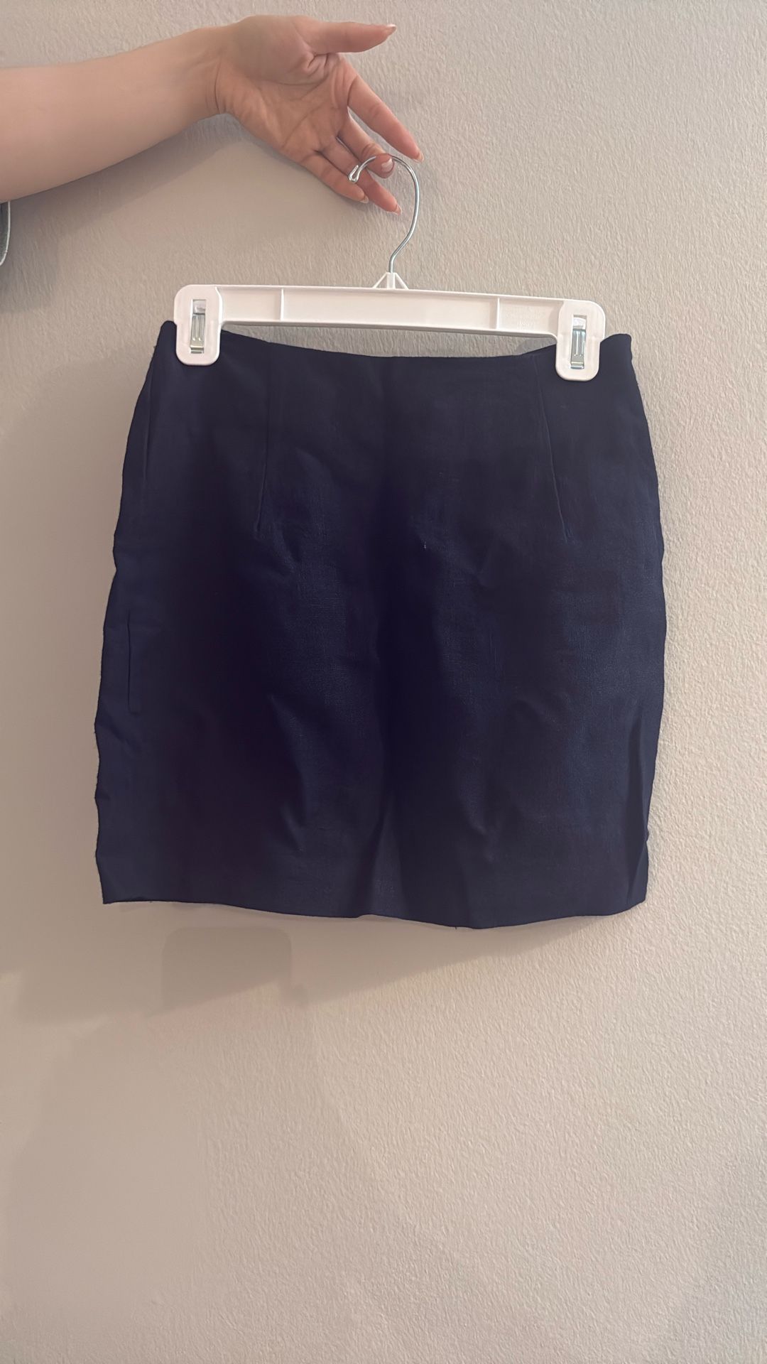 Navy H Line Linen Skirt (from Korea)