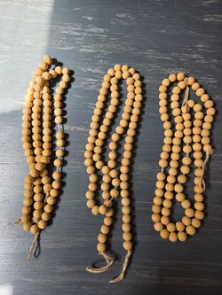 Wood beaded garlands